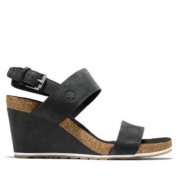 Timberland Capri Sunset Wedge - Cierne Sandale Damske, TB0455Q